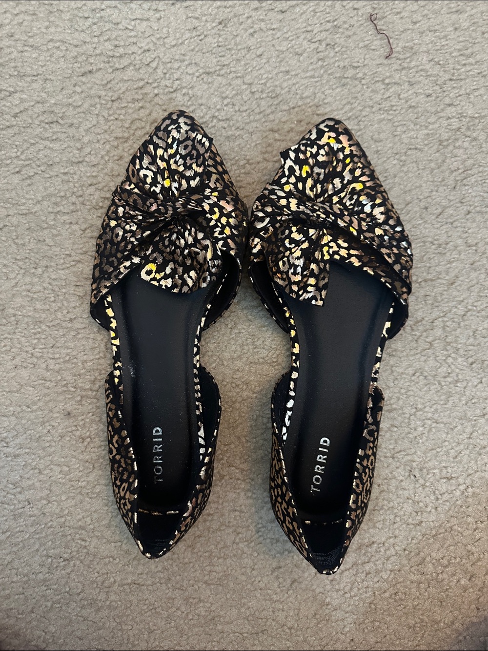 torrid Leopard-Print Pointed Flats with Bow Accent